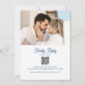 Invitation Code QR de mariage bleu royal (Dos)