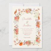 Invitation Code QR de mariage bohème aux fleurs sauvages (Devant)