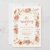 Invitation Code QR de mariage bohème aux fleurs sauvages (Devant)