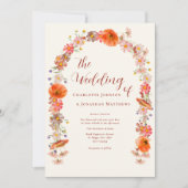 Invitation Code QR de mariage bohème aux fleurs sauvages colo (Devant)