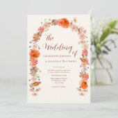Invitation Code QR de mariage bohème aux fleurs sauvages colo (Debout devant)