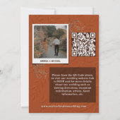 Invitation Code QR de mariage Bohème Photo de Terre Cuite Vin (Dos)