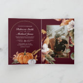 Invitation Code QR de mariage bordeaux pour photo de citrouil (Intérieur)