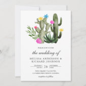 Invitation Code QR de mariage Cactus Floral Fiesta Mexicaine (Devant)