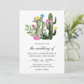 Invitation Code QR de mariage Cactus Floral Fiesta Mexicaine (Debout devant)