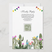 Invitation Code QR de mariage Cactus Floral Fiesta Mexicaine (Dos)