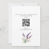 Invitation Code QR de mariage champ de fleurs de lavande à l' (Dos)