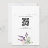 Invitation Code QR de mariage champ de lavande violette aquar (Dos)