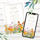 Invitation Code QR de mariage champêtre aux fleurs sauvages c