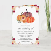 Invitation Code QR de mariage Citrouille Orange Brûlée (Devant)