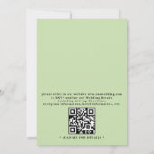 Invitation Code QR de mariage de destination de feuilles de p (Dos)