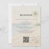 Invitation Code QR de mariage de destination de plage tropica (Dos)