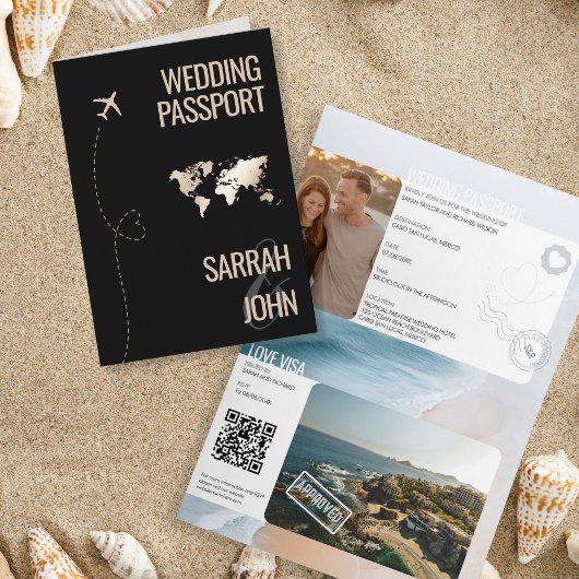 Invitation Code QR de mariage de destination unique moderne