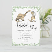 Invitation Code QR de mariage de dinosaure drôle (Debout devant)