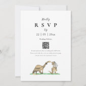 Invitation Code QR de mariage de dinosaure drôle (Dos)