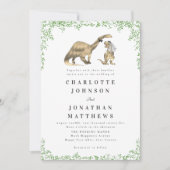 Invitation Code QR de mariage de dinosaure drôle (Devant)