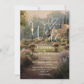 Invitation Code QR de mariage de jardin de campagne à l'aquar (Devant)
