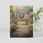 Invitation Code QR de mariage de jardin de campagne à l'aquar (Debout devant)