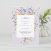 Invitation Code QR de mariage de jardin de prairie de fleurs (Debout devant)