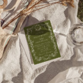 Invitation Code QR de mariage de jardin en vert olive floral