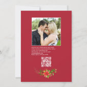 Invitation Code QR de mariage de Noël Poinsettia & Pine (Dos)