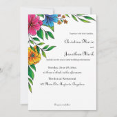 Invitation Code QR de mariage de printemps-été Fleur Brillant (Devant)