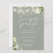 Invitation Code QR de mariage de soirée de verdure de sauge (Devant)