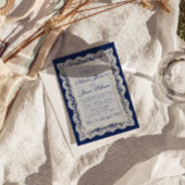 Invitation Code QR de mariage dentelle bleu royale Old Money