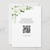 Invitation Code QR de mariage élégant à la magnolia florale (Dos)