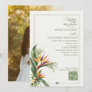 Invitation Code QR de mariage élégant de destination Photo