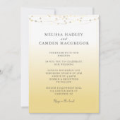 Invitation Code QR de mariage élégant jaune (Devant)