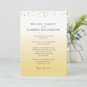 Invitation Code QR de mariage élégant jaune (Debout devant)