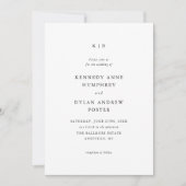 Invitation Code QR de mariage élégant noir et blanc simple (Devant)