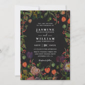 Invitation Code QR de mariage élégant rustique floral jardin (Devant)