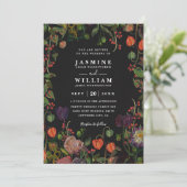 Invitation Code QR de mariage élégant rustique floral jardin (Debout devant)