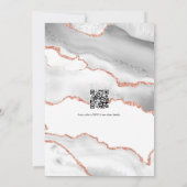 Invitation Code QR de mariage en agate or rose et blanc (Dos)