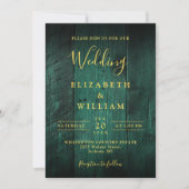 Invitation Code QR de mariage en bois de grange rustique vert (Devant)