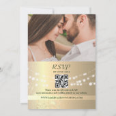 Invitation Code QR de mariage en bois rustique vert émeraude (Dos)