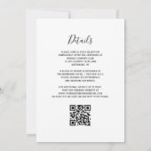 Invitation Code QR de mariage en marbre d'agate argentée de B (Dos)