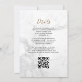 Invitation Code QR de mariage en marbre d'agate or noir de ma (Dos)