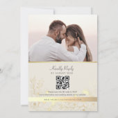 Invitation Code QR de mariage en terre cuite florale (Dos)