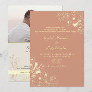 Invitation Code QR de mariage en terre cuite florale