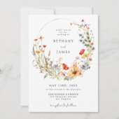 Invitation Code QR de mariage Fleur sauvage d'été (Devant)