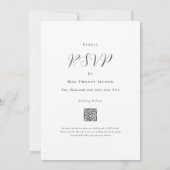 Invitation Code QR de mariage floral à l'aquarelle élégant bl (Dos)