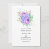 Invitation Code QR de mariage floral de printemps Rsvp (Devant)