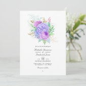 Invitation Code QR de mariage floral de printemps Rsvp (Debout devant)