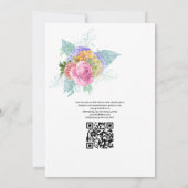 Invitation Code QR de mariage floral de printemps Rsvp (Dos)