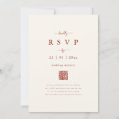 Invitation Code QR de mariage floral orange marron Fleur sauv (Dos)