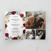 Invitation Code QR de mariage floral pêche de Bourgogne (Intérieur)