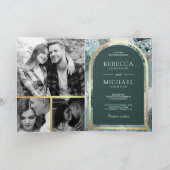 Invitation Code QR de mariage floral sarcelle foncé et écume  (Intérieur)